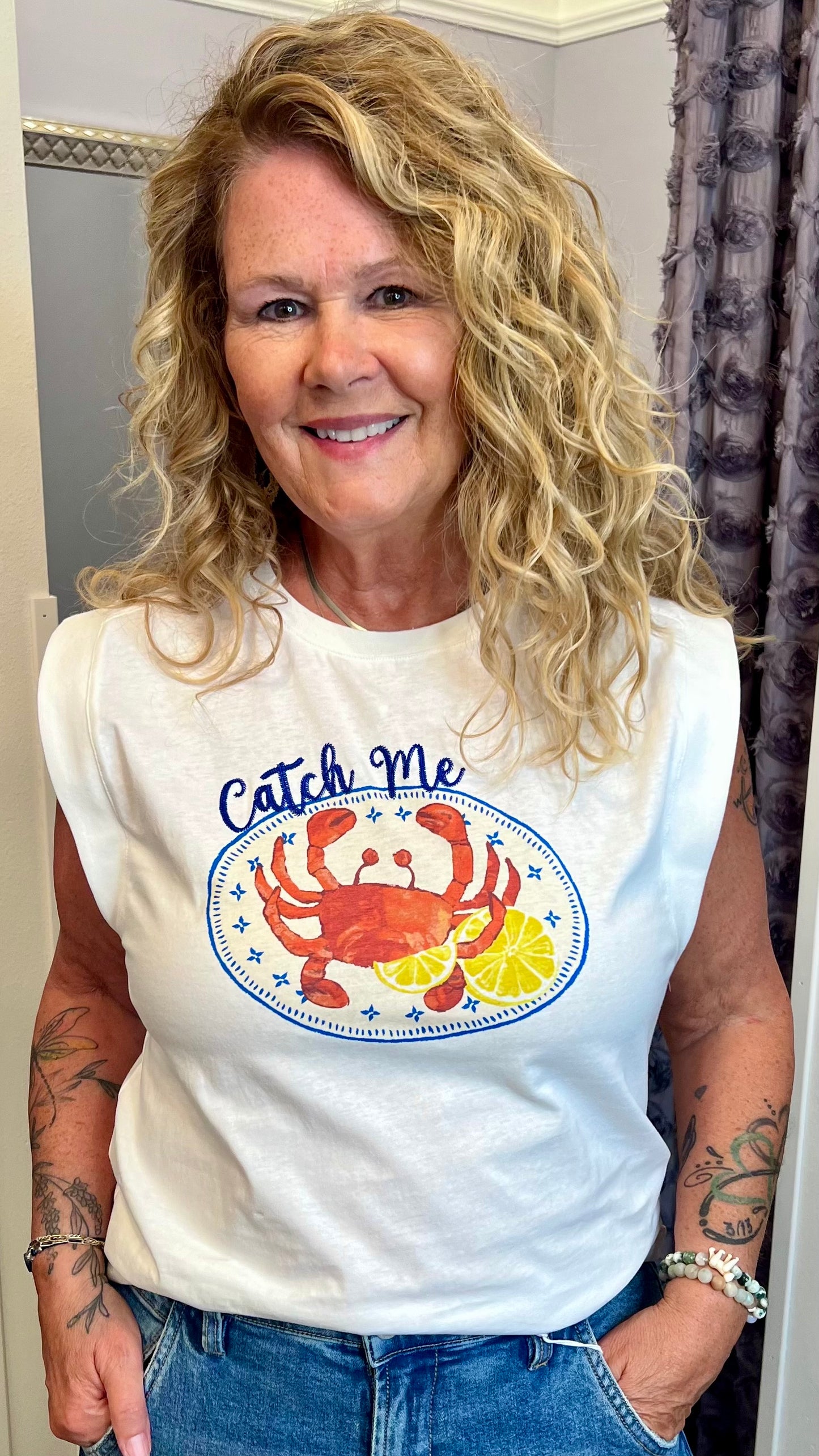 Catch Me Muscle Tee by Skies Are Blue