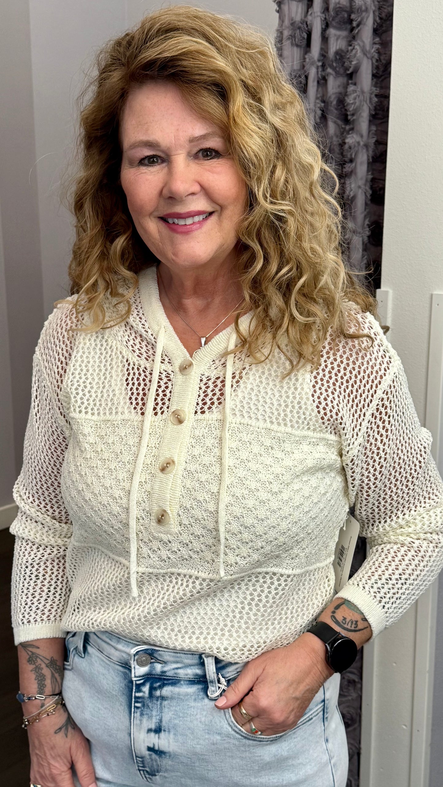 Sunset Stitch Hooded Sweater by Mystree