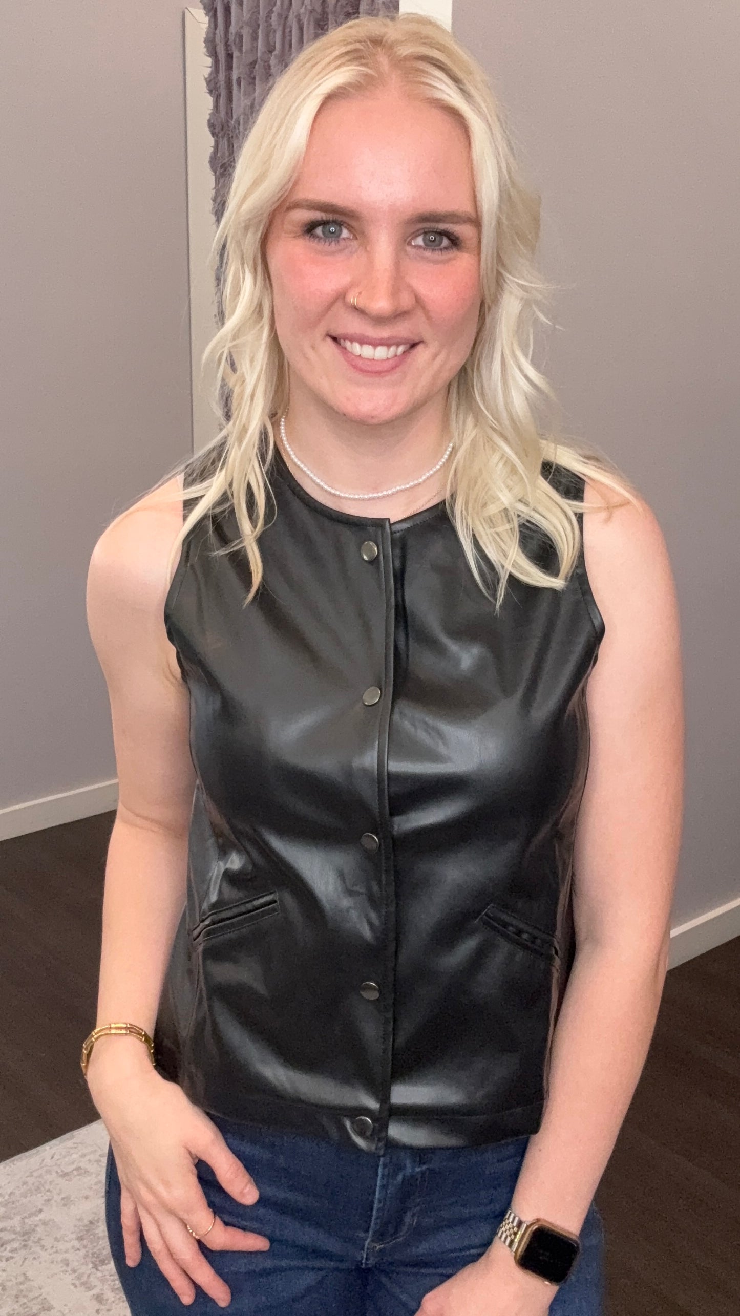 Downtown Edge Faux Leather Vest
