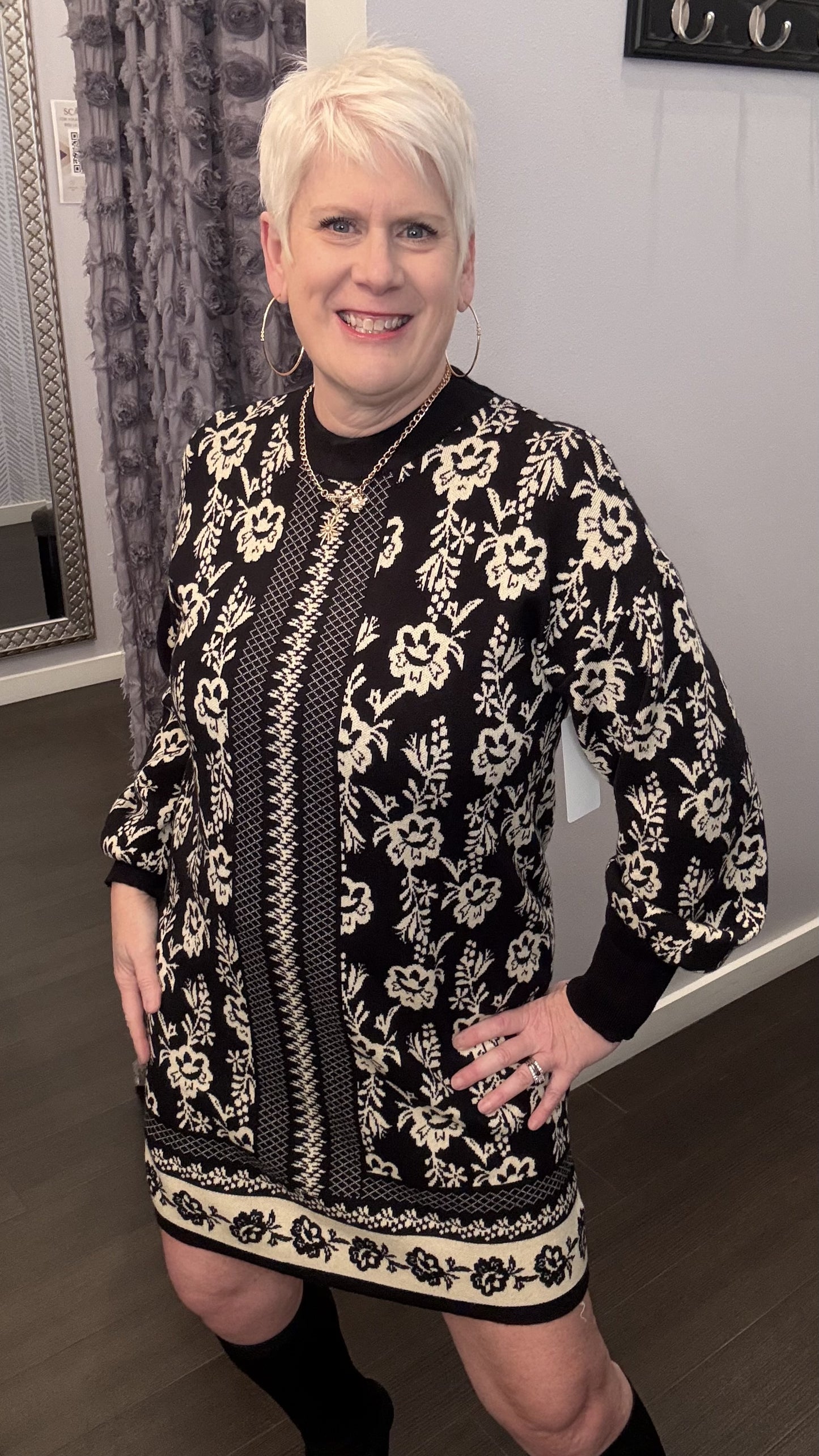 Floral Frost Knit Dress