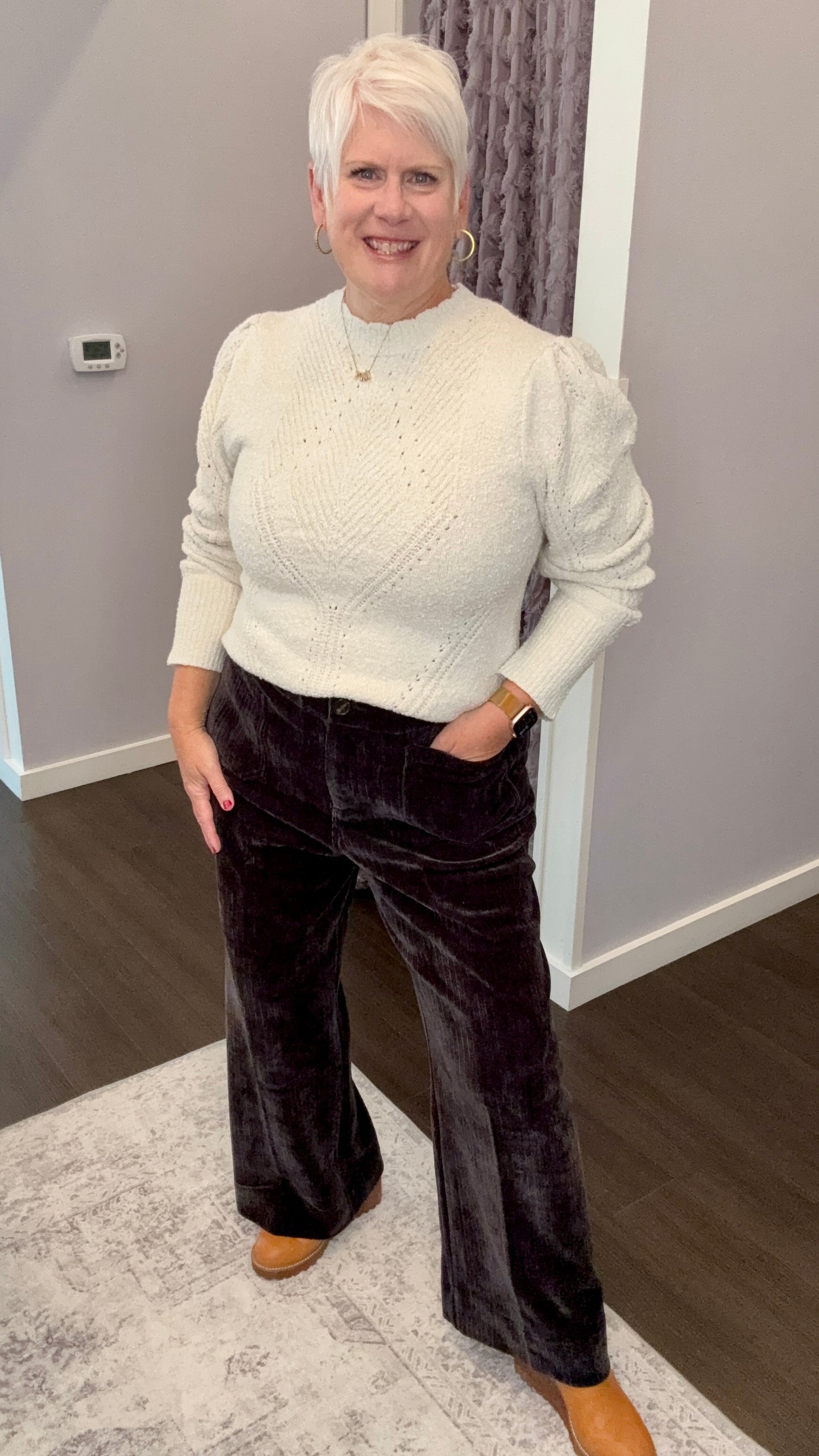 Audrey High Rise Corduroy Pants in Black by Dear John