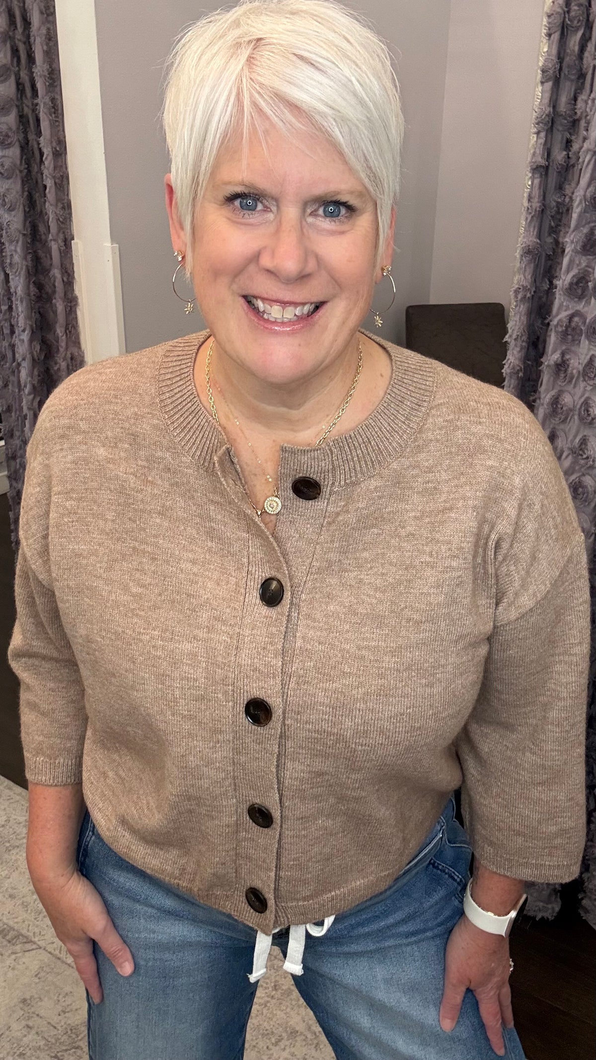 Just Right Cardigan in Mocha