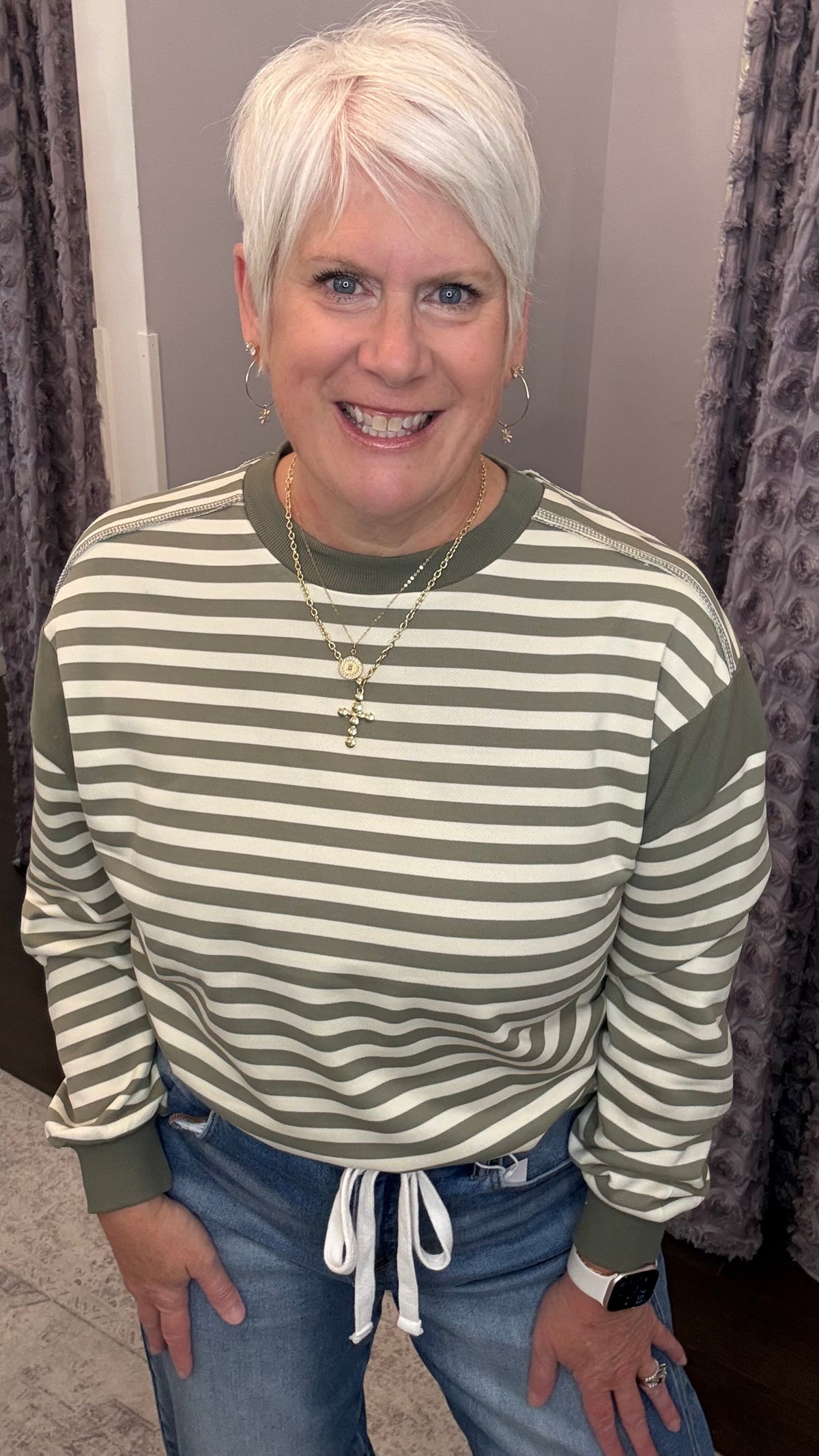 Casual Company Stripe Top in Olive