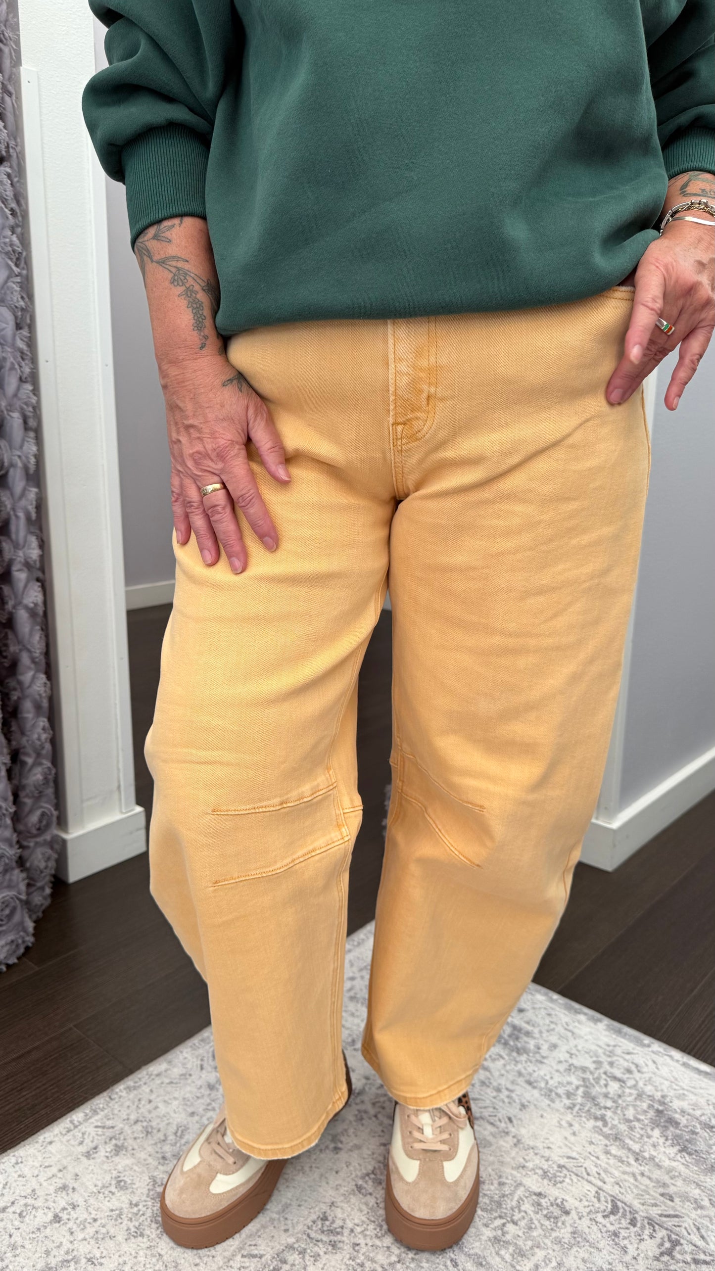 Harvest Haze Barrel Leg High Rise Jeans by Flying Monkey