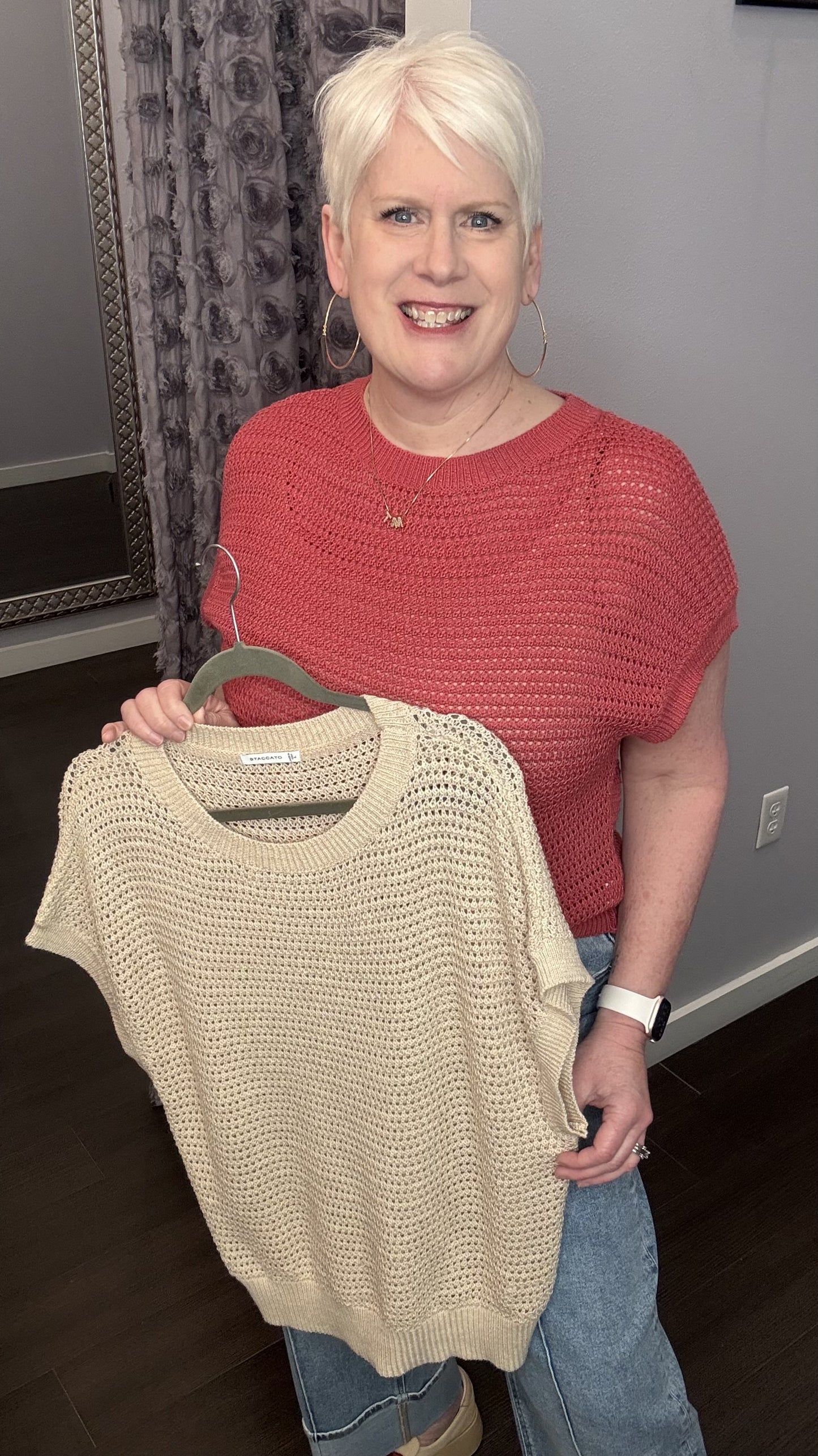 Open Knit Sweater Top