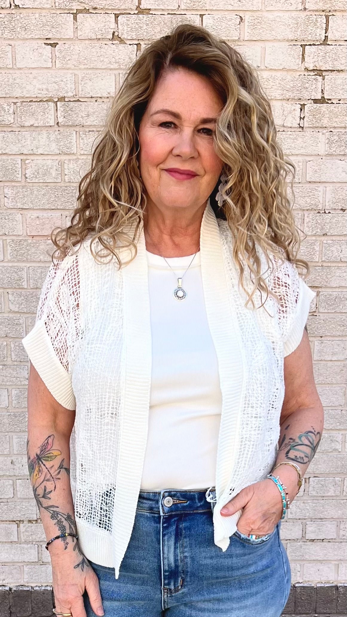 Embroidered Hand Knitting Cardigan by Mystree
