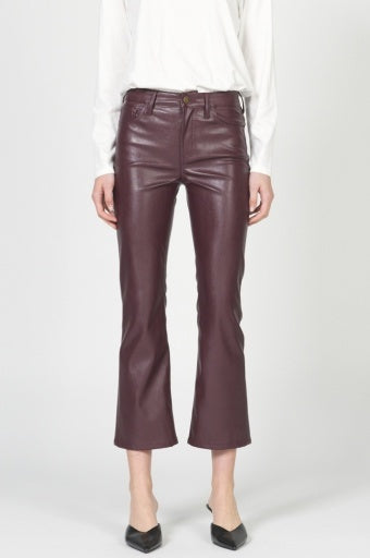 Jeanne Faux Leather Pants in Wine by Dear John