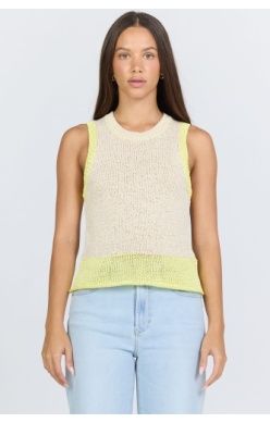 Bayla Knit Top in Wax Yellow Stripe by Dear John