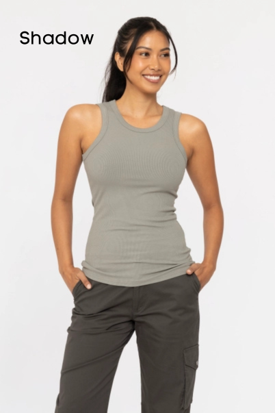 Essential Micro-Ribbed Tank Top by Mono B