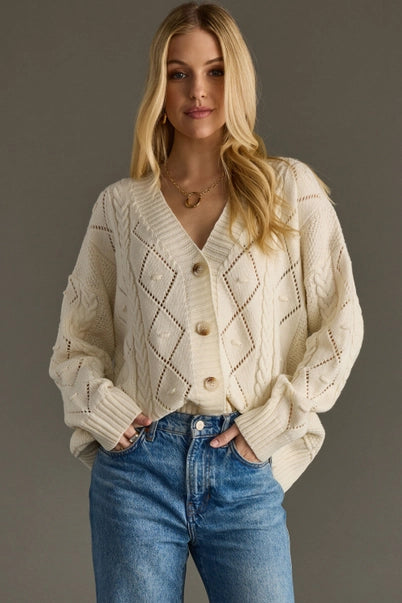 Cream Button Up Cardigan