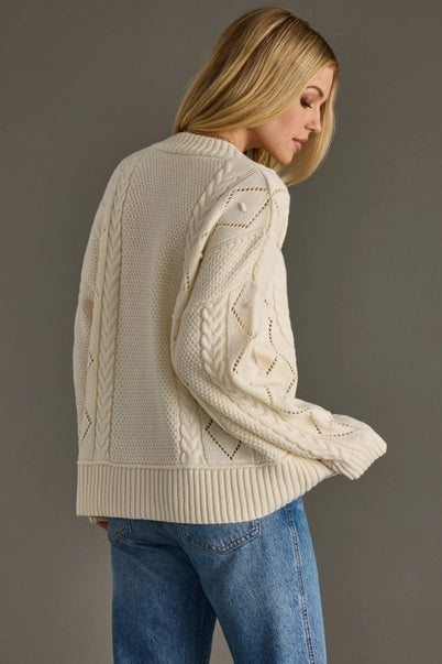 Cream Button Up Cardigan
