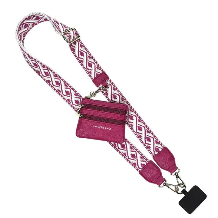 Save The Girls Clip & Go Strap W/Zippered Pouch Xoxo