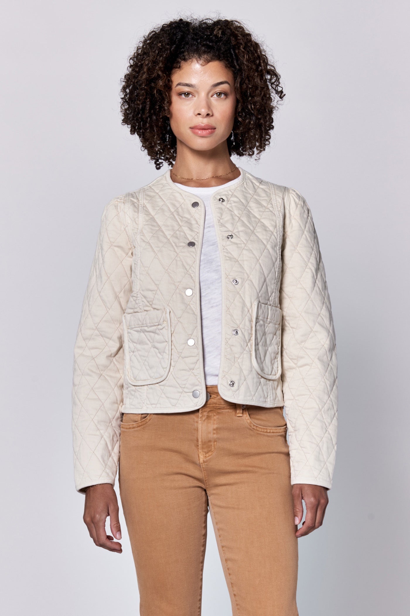 Kit Quilted Jacket in Eggshell by Dear John