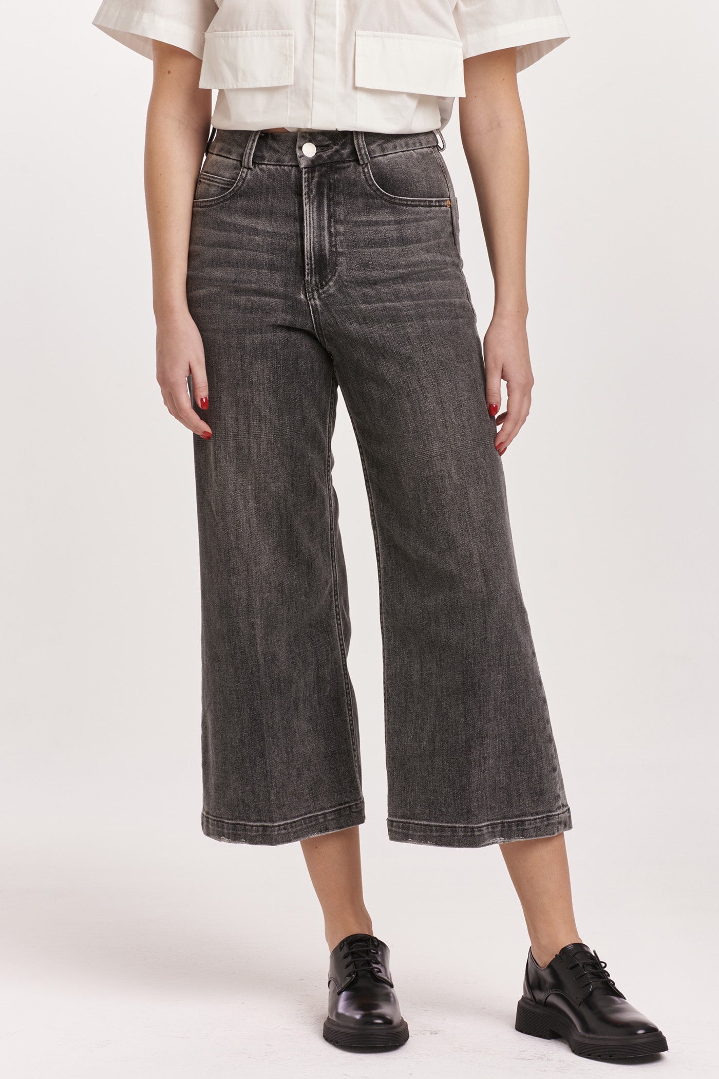 Audrey Super High Rise Wide Leg Crop in Rhythm by Dear John