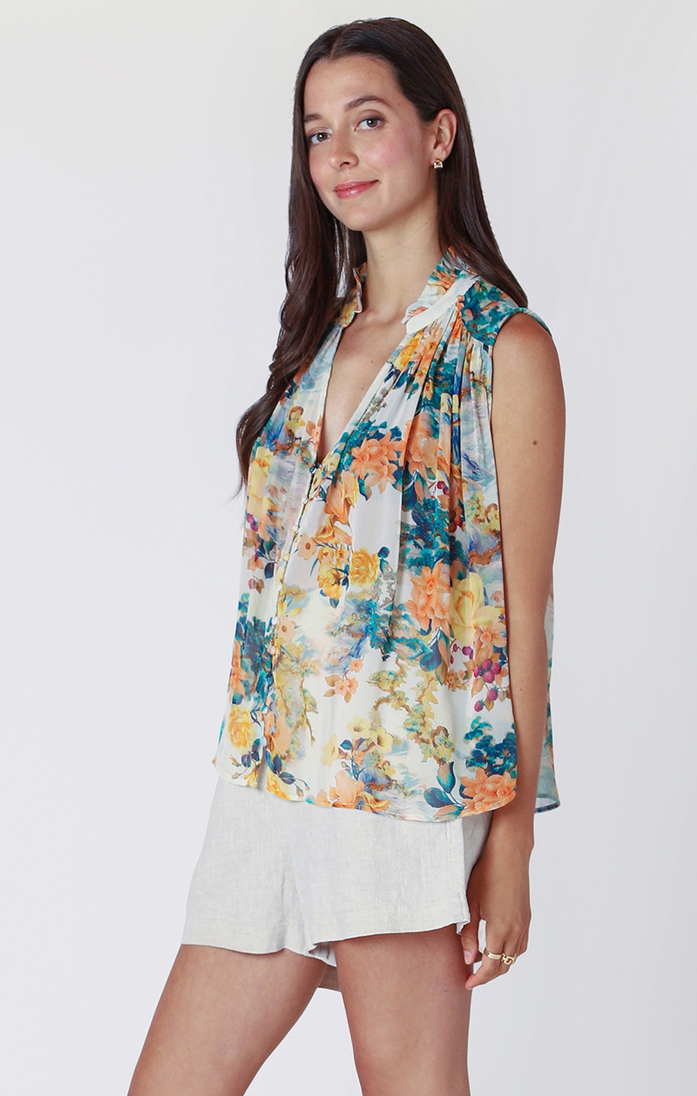 Multi Floral Print Blouse by Dex
