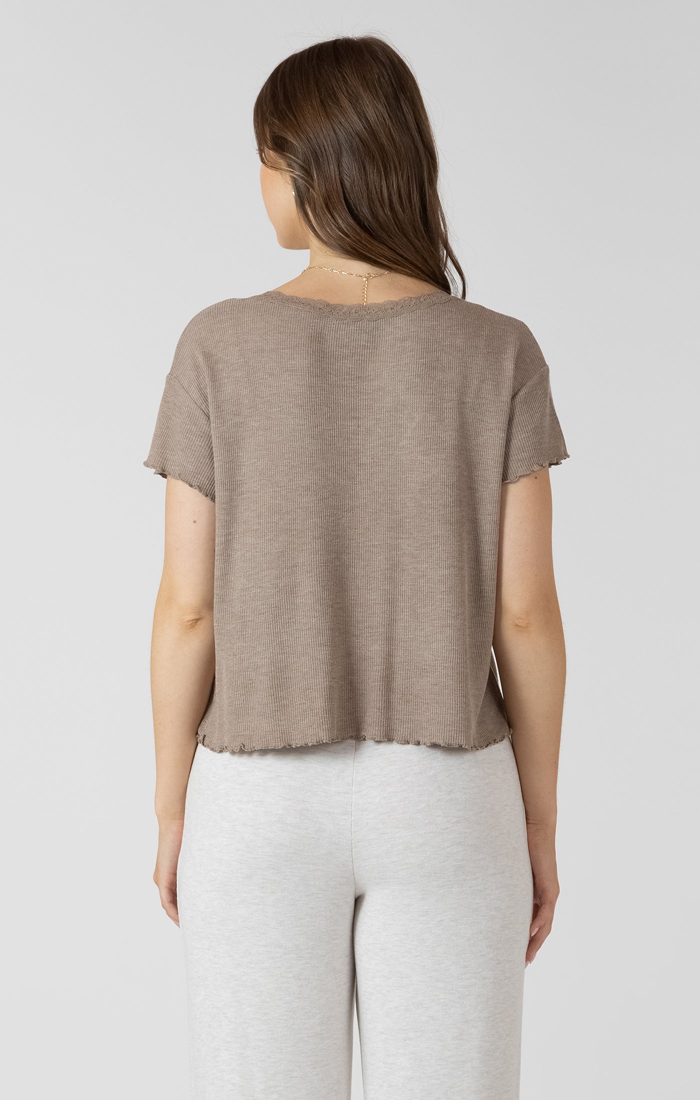 Latte Love Ribbed Lace Top