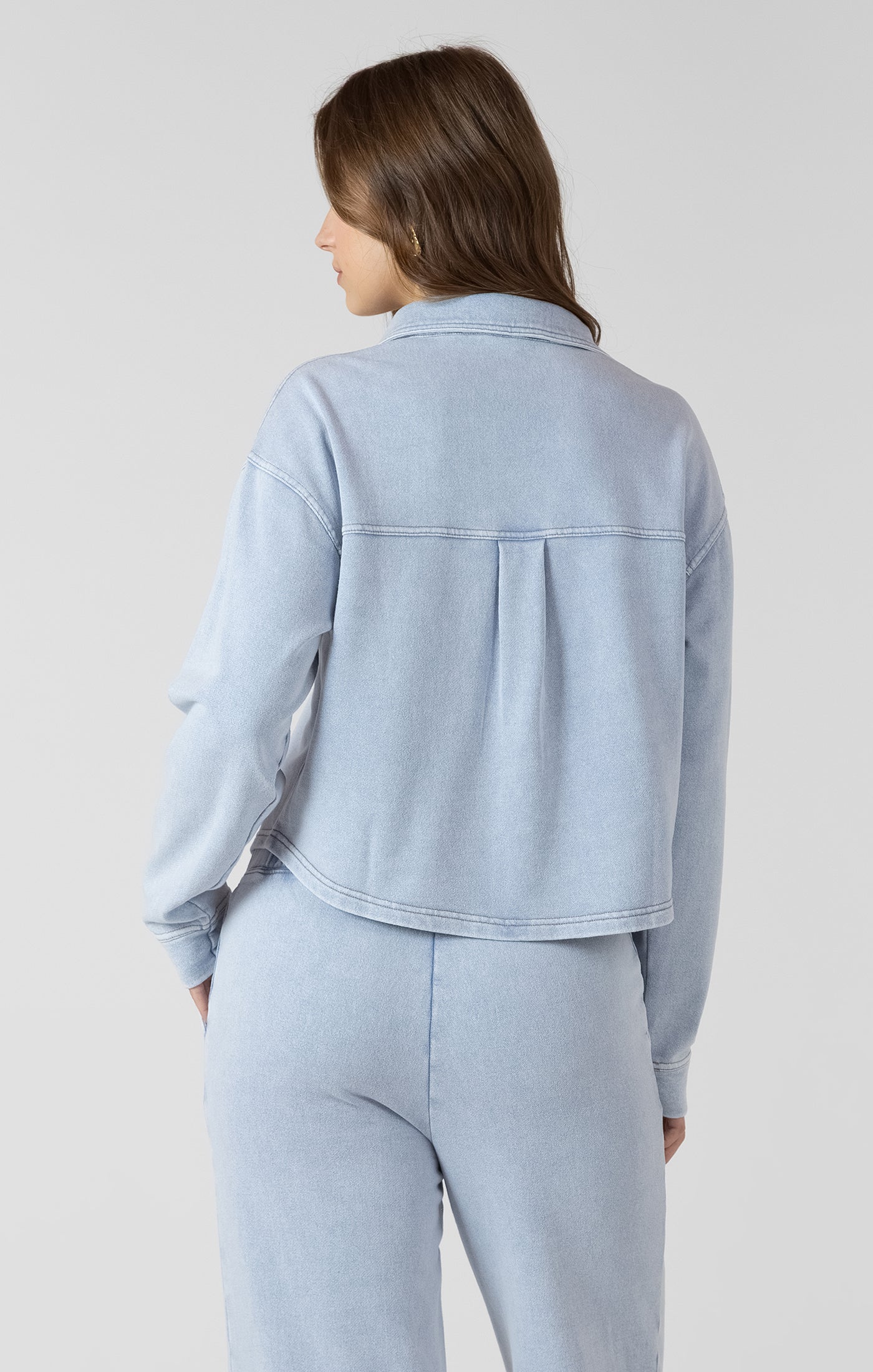 Comfy & Collected Knit Top in Washed Light Blue by Dex