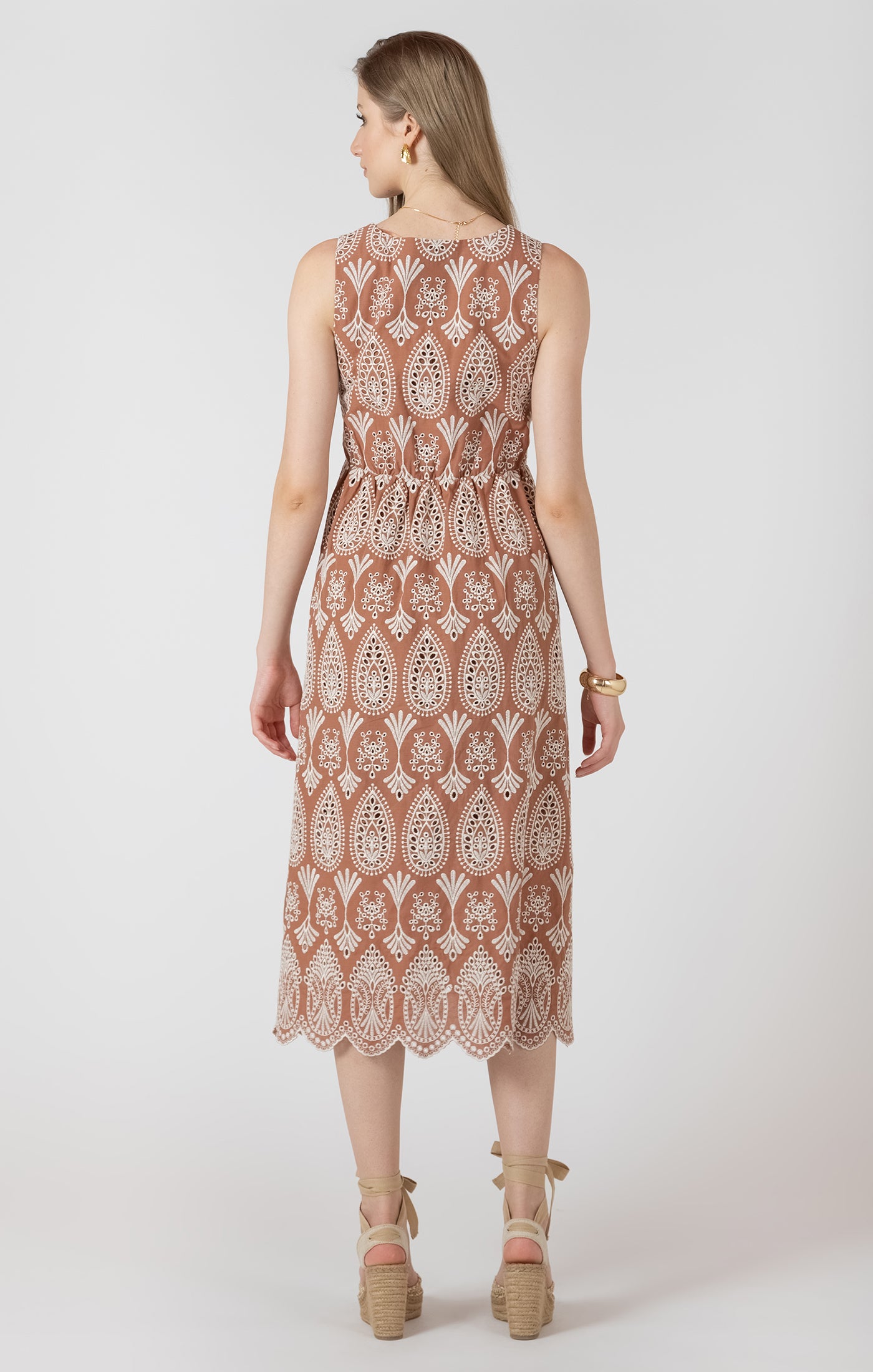 Desert Bloom Dress in Sand & Beige by Dex