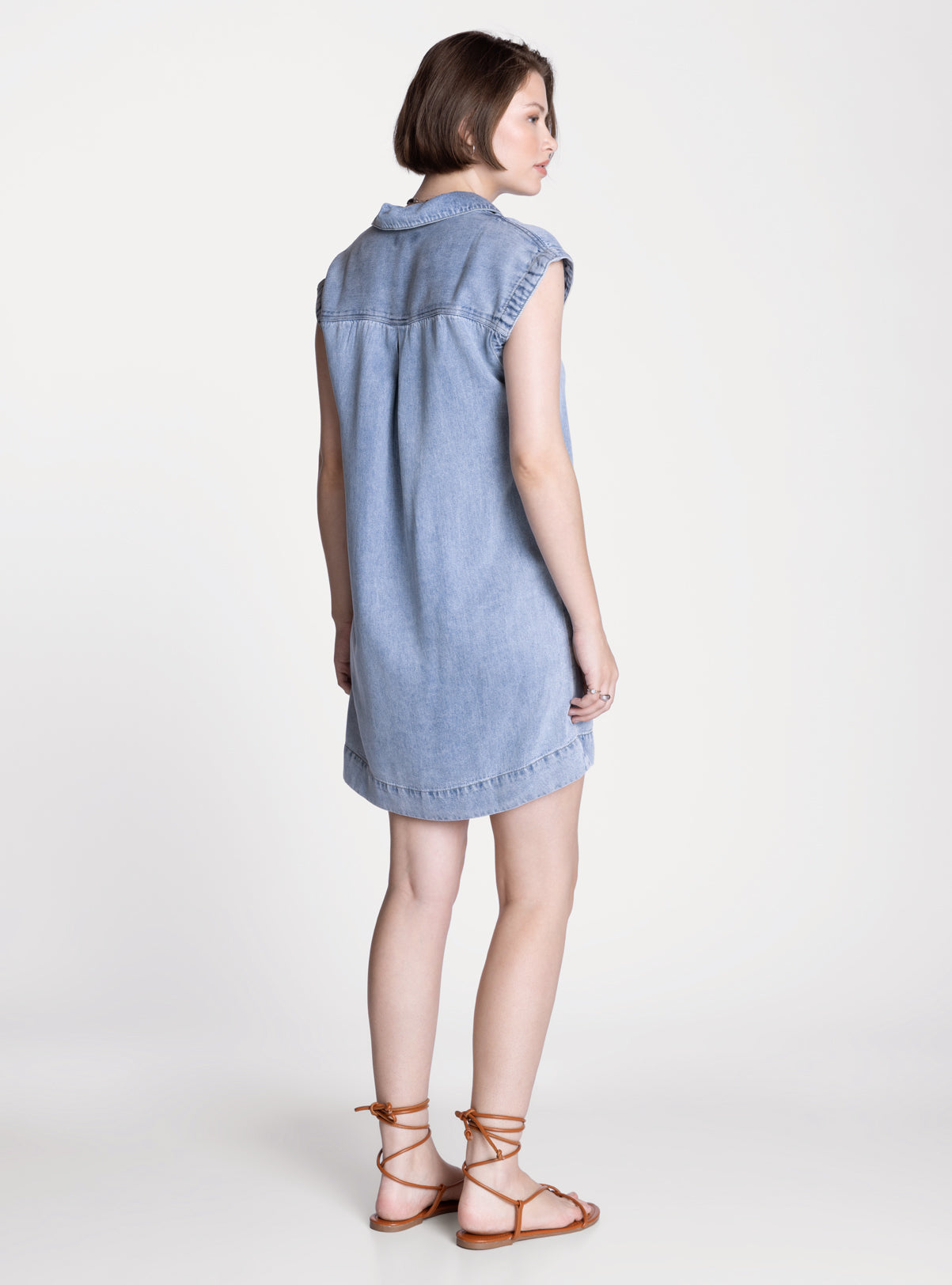 Wisteria Tencel Dress in Light Denim Wash by Thread & Supply