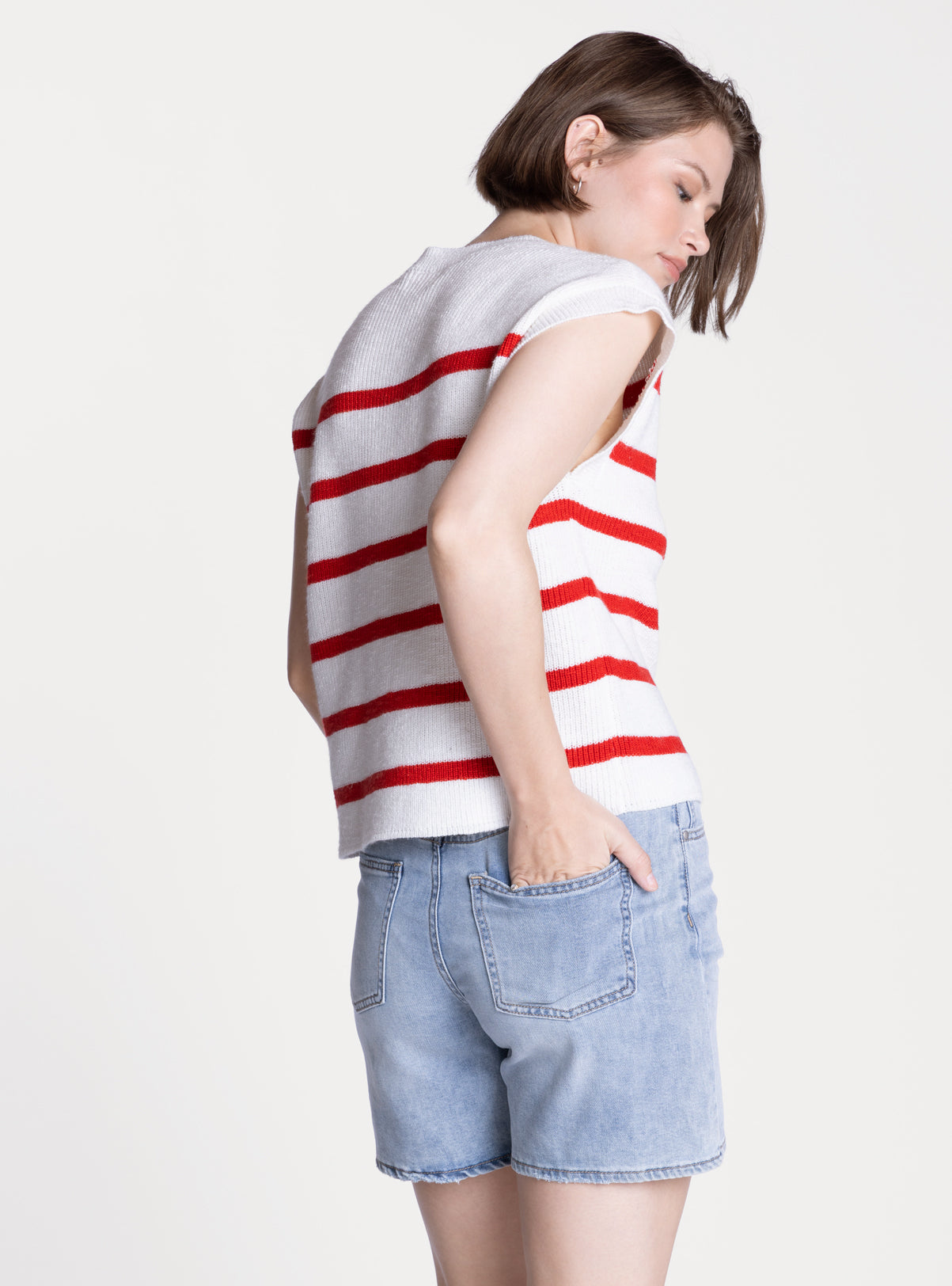 Vienne Knit Top in Red by Thread & Supply