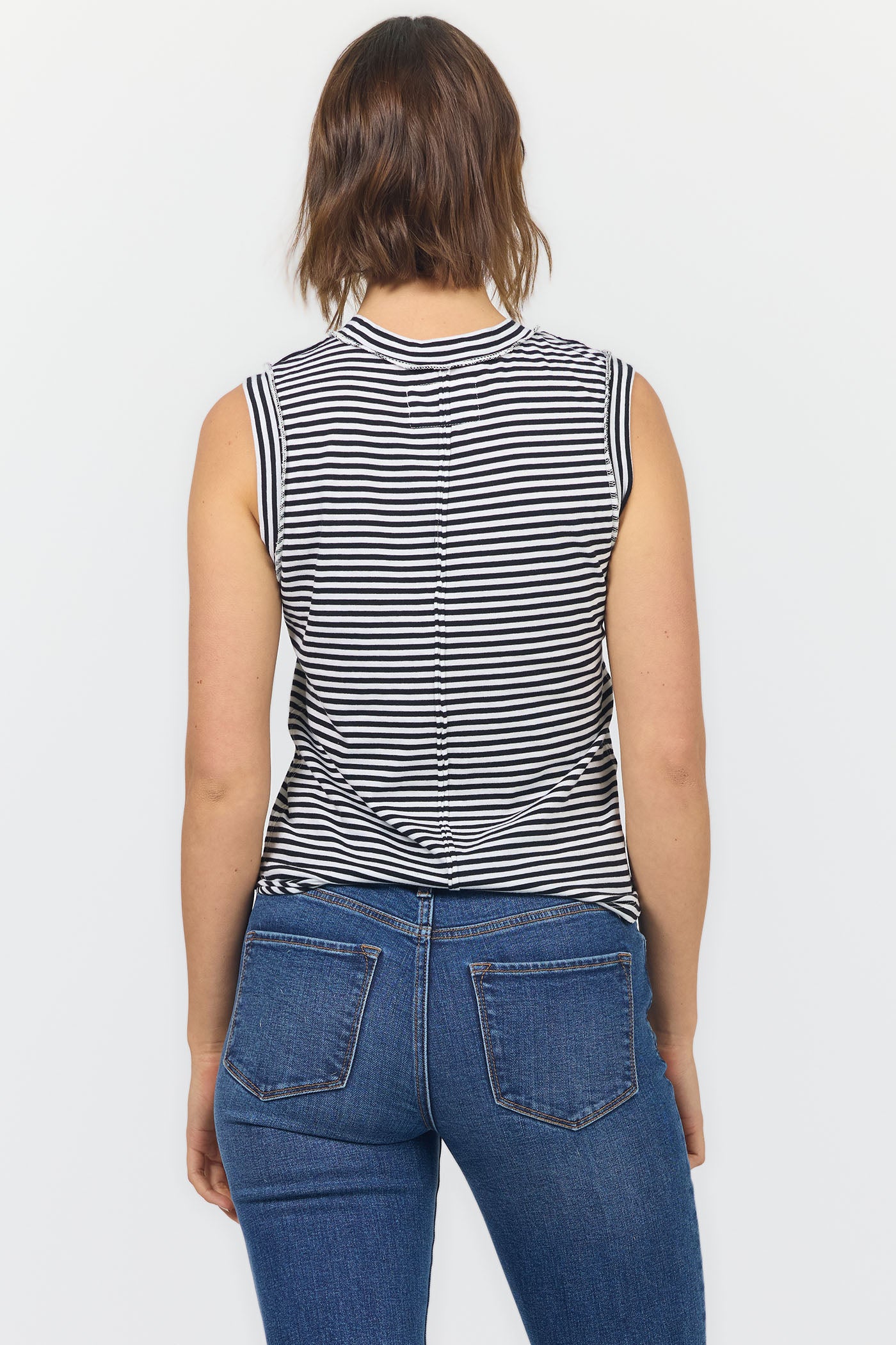 Zo Tank in Black & White Stripe by Dear John
