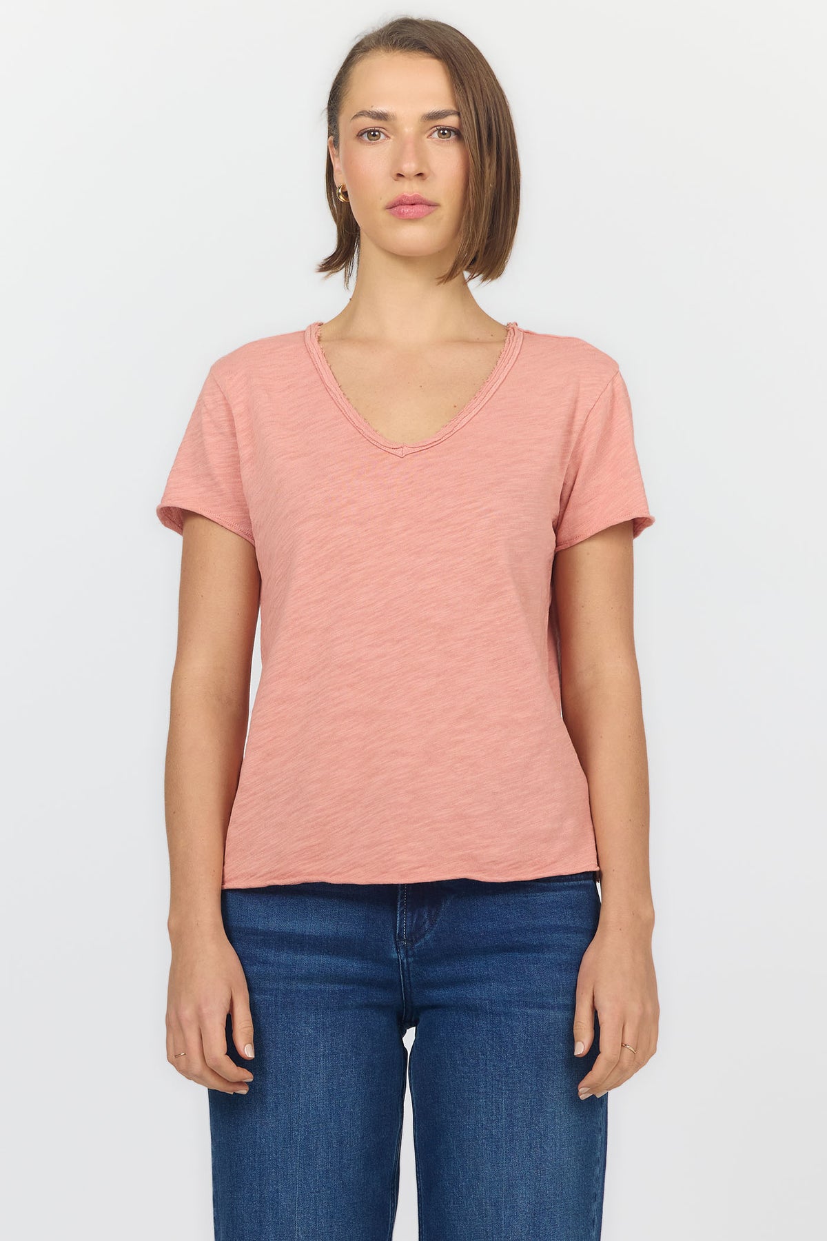Vanya Slub Knit Tee in Rose by Dear John