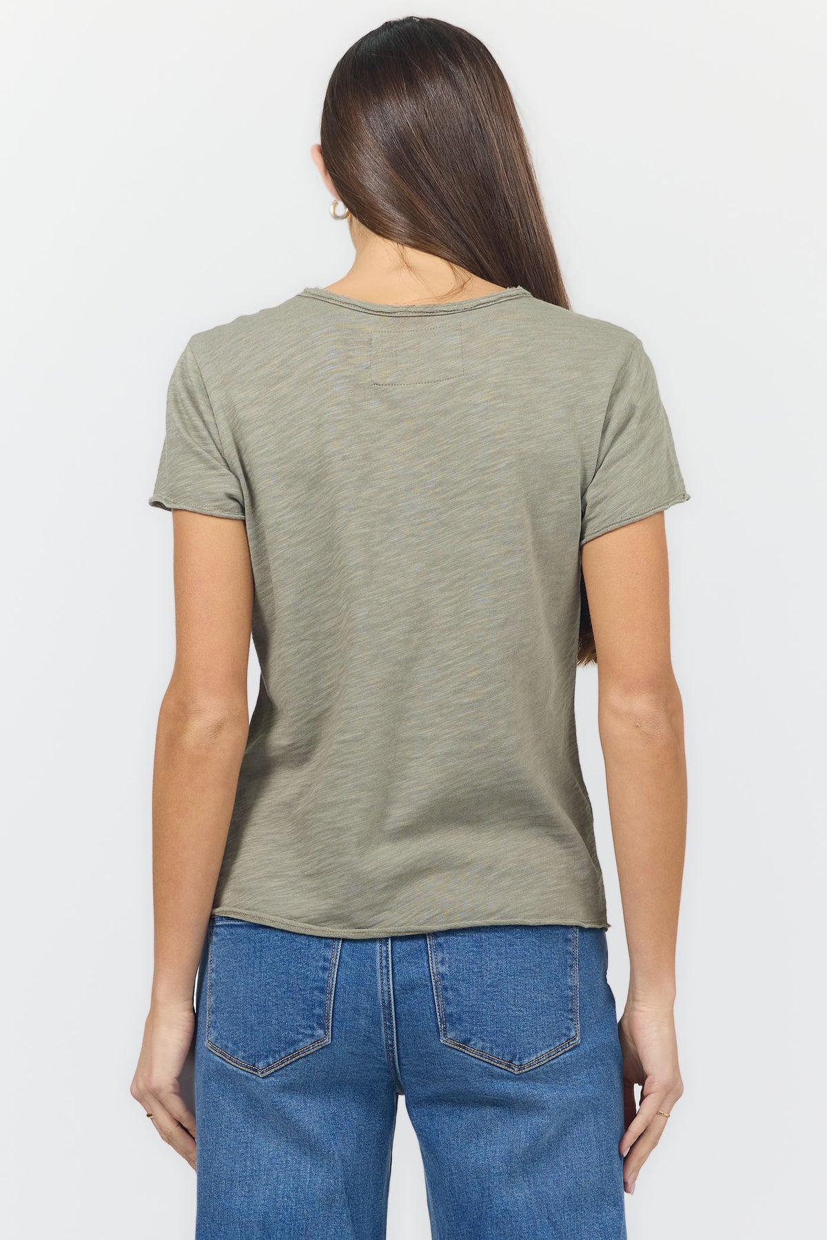 Vanya Slub Knit Tee in Vetiver by Dear John