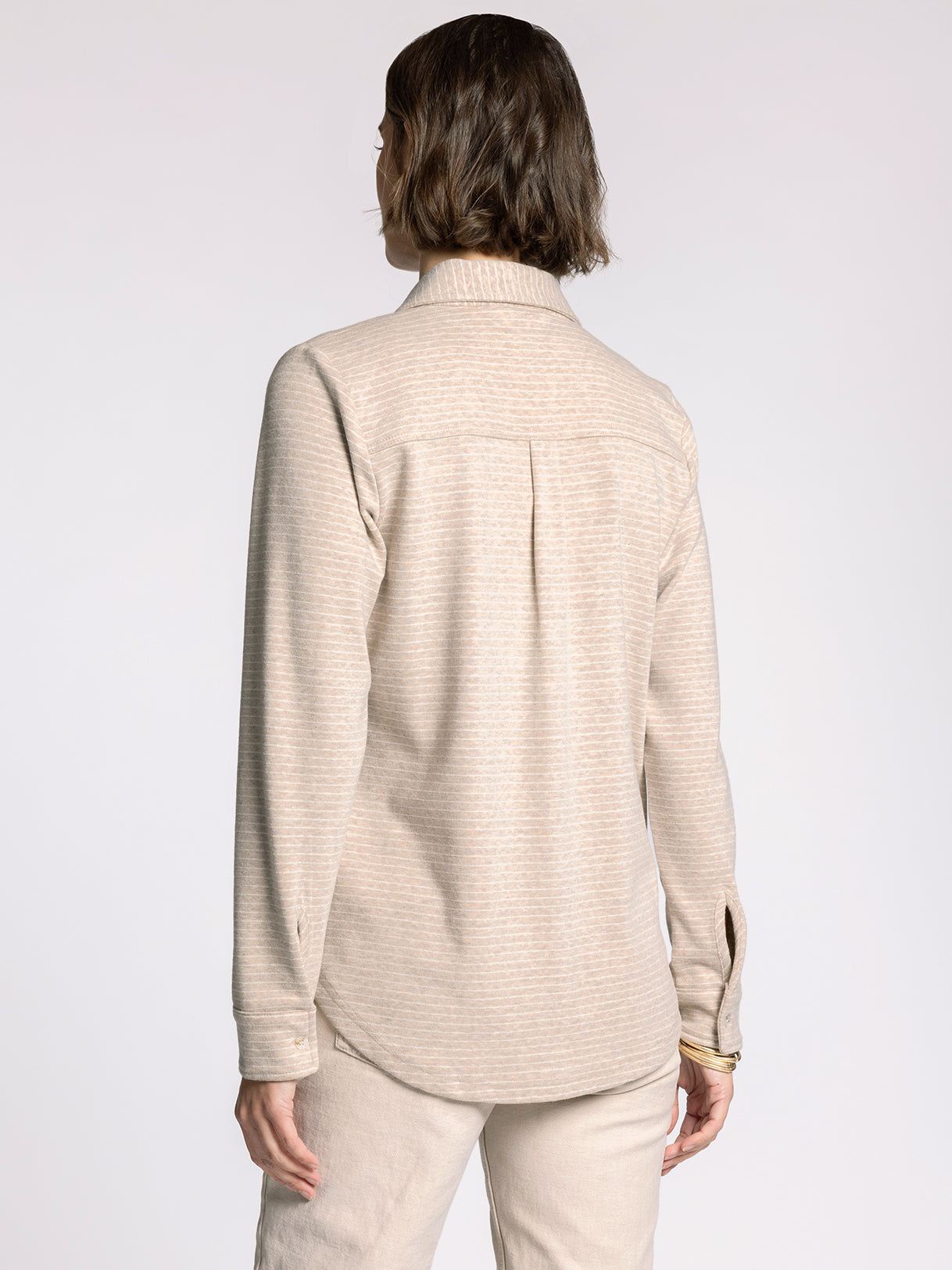 Lewis Shirt in Tan & White by Thread & Supply