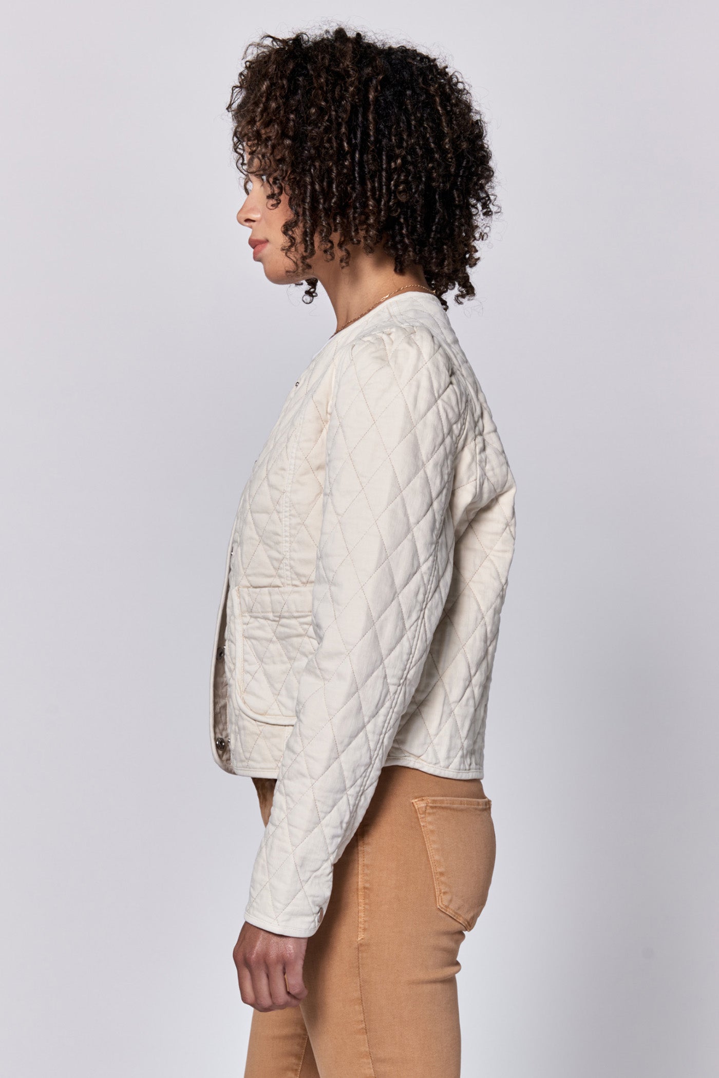 Kit Quilted Jacket in Eggshell by Dear John