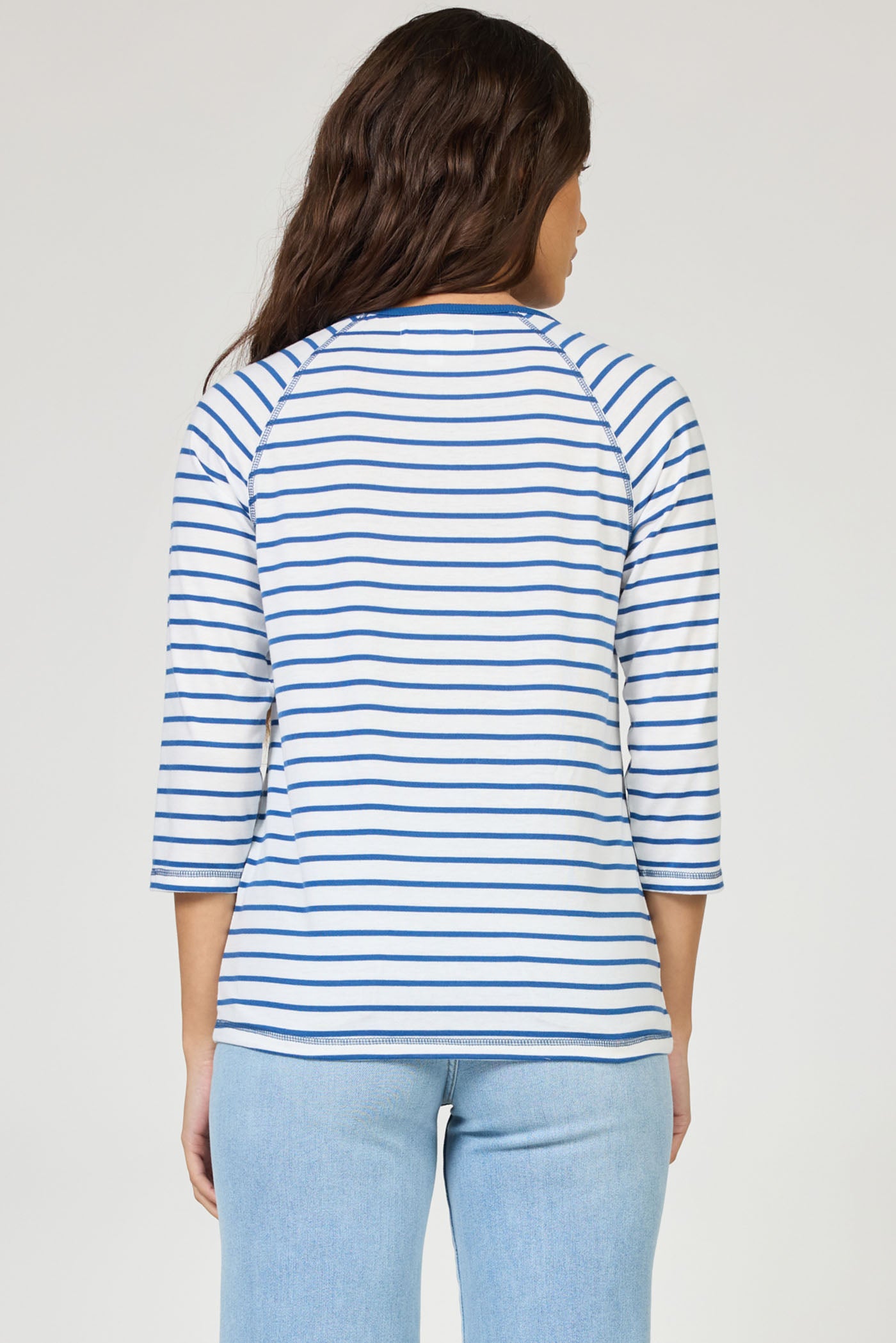 Sonoma 3/4 Sleeve Tee in Riviera Stripe by Dear John