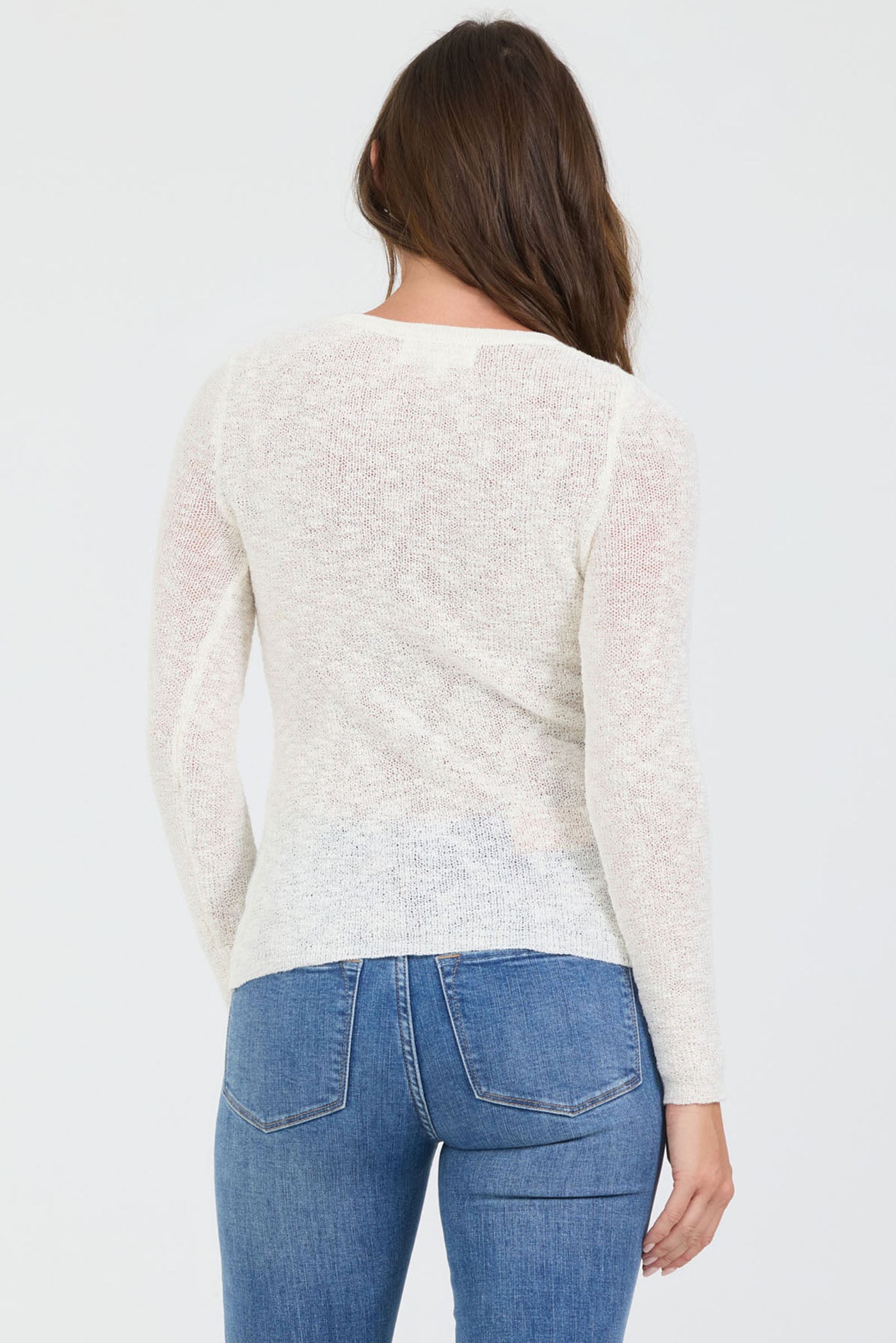 Edina Lightweight Knit Top in Off White by Dear John