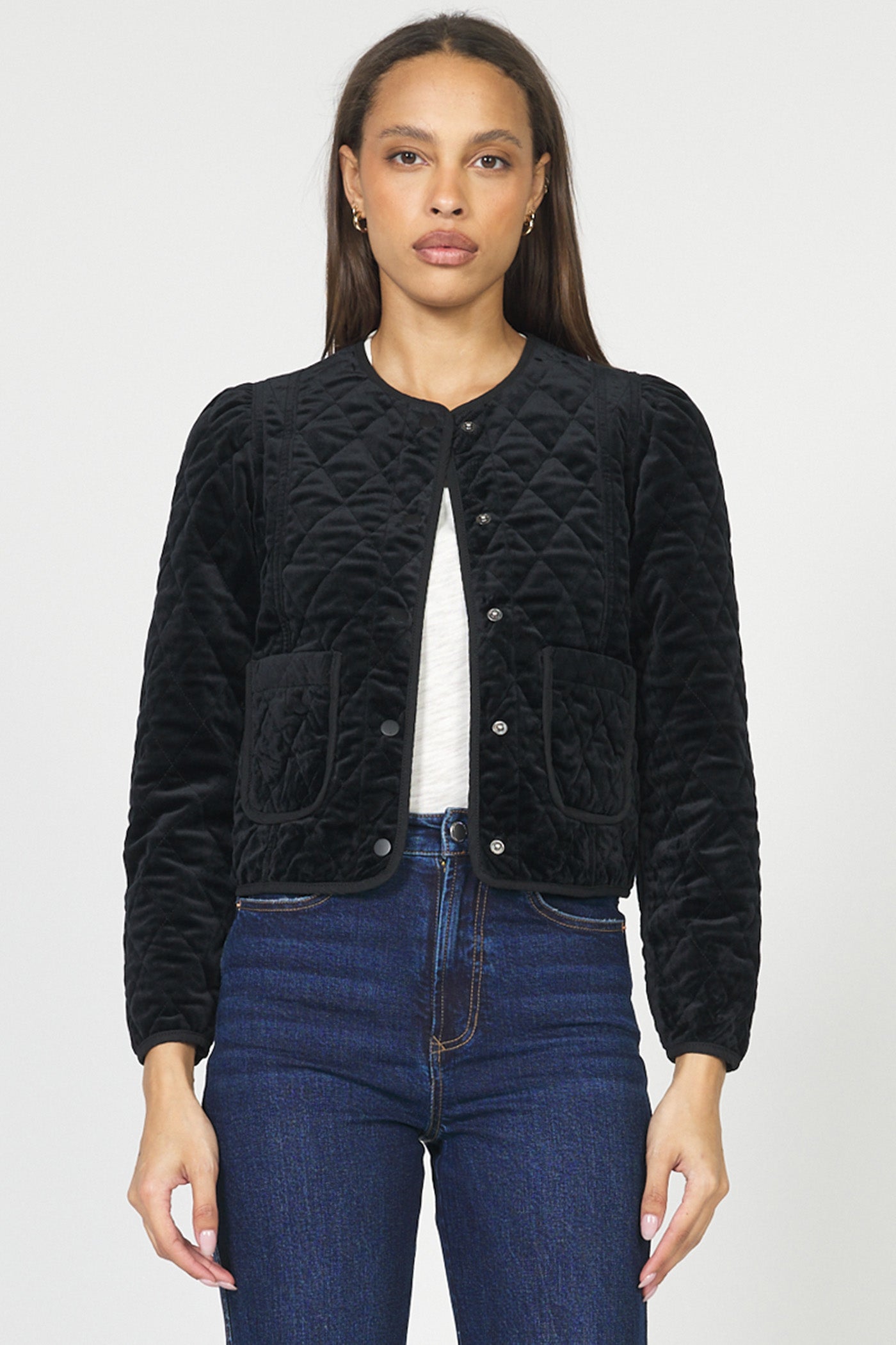 Kit Quilted Velvet Jacket by Dear John