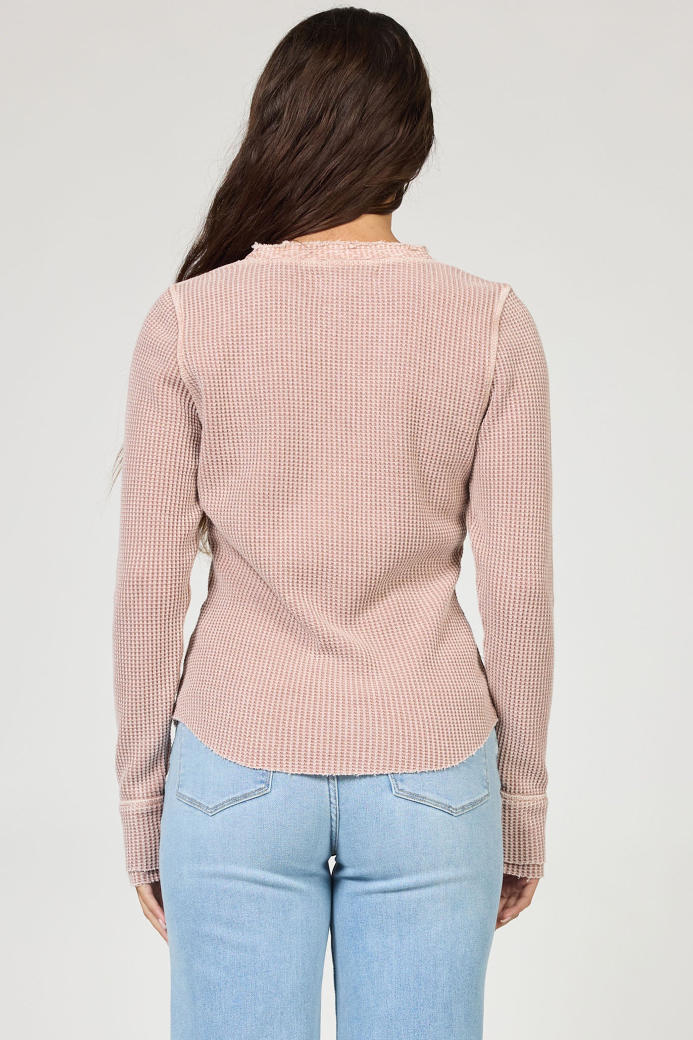 Luna Waffle Knit Top in Pink Clay by Dear John