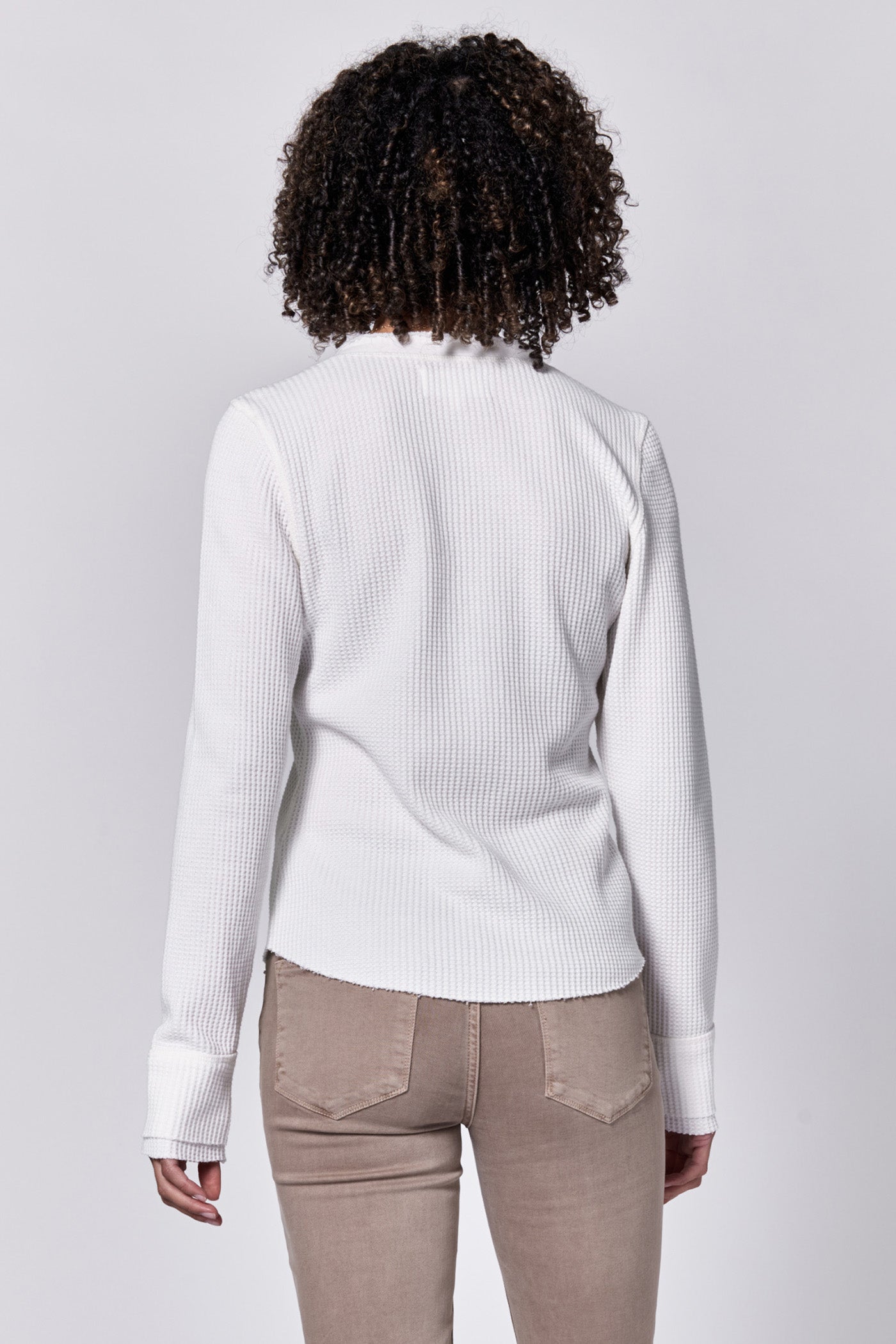 Luna Waffle Knit Top in White by Dear John
