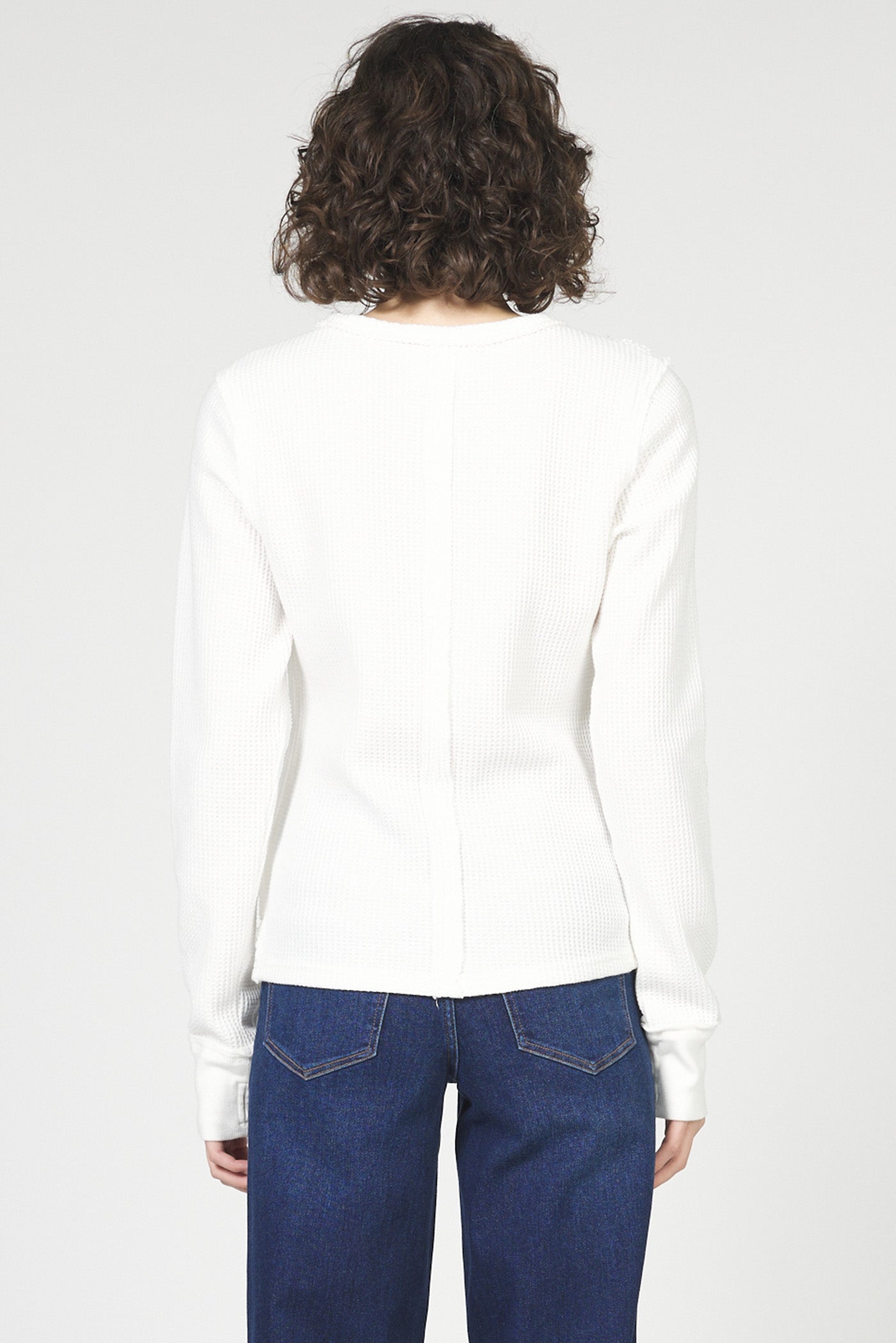 Ania Waffle Knit Top in White by Dear John