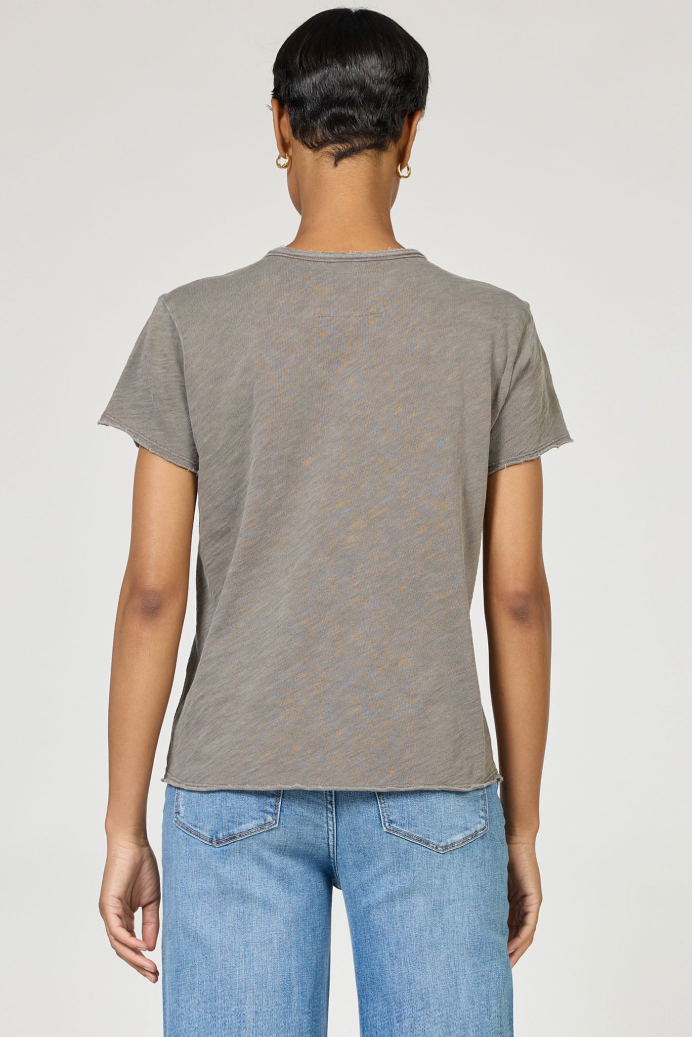 Vanya Slub Knit Tee in Dark Gull Grey by Dear John