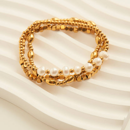 Waterproof Bracelets Narelle Multi Genuine Pearl Stretch Set