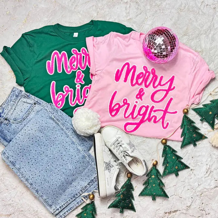 PRE ORDER Merry & Bright Fluffy Tee (ETA 10/31)