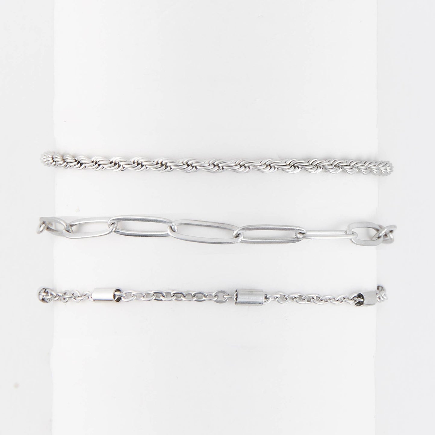 Narelle Waterproof Twisted Chain Trio Bracelet Set