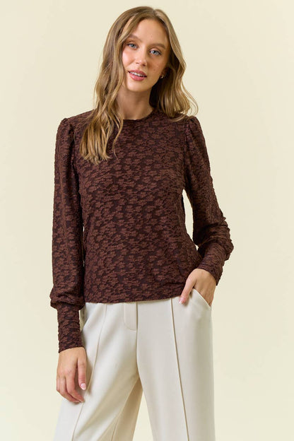 Chocolate Truffle Jacquard Top