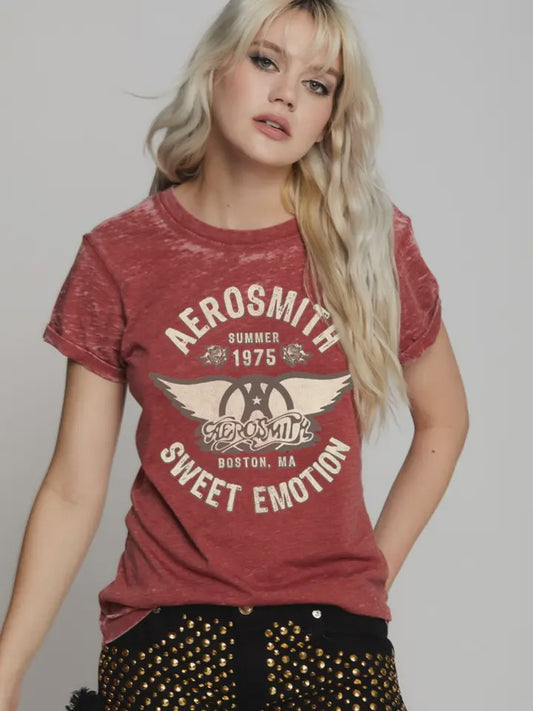 Aerosmith Sweet Emotion Burn Out Graphic Tee by Recycled Karma