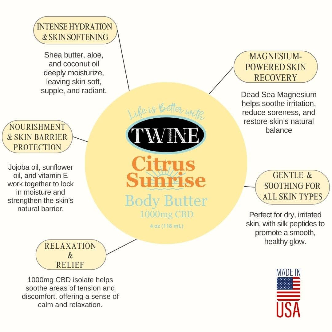 CBD Hydrating Body Butter Citrus Sunrise Summer Scent