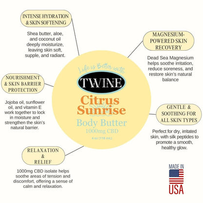 CBD Hydrating Body Butter Citrus Sunrise Summer Scent