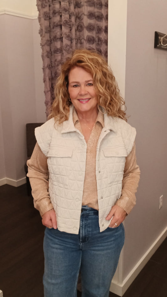 Oatmeal Latte Quilted Vest