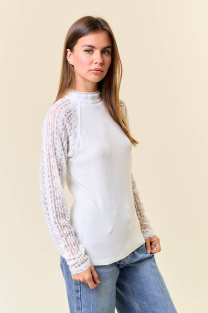 Sweet Serenity Lace Sleeve Top