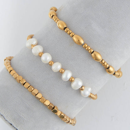 Waterproof Bracelets Narelle Multi Genuine Pearl Stretch Set