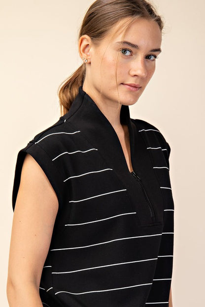 The Striped Escape Half Zip Top