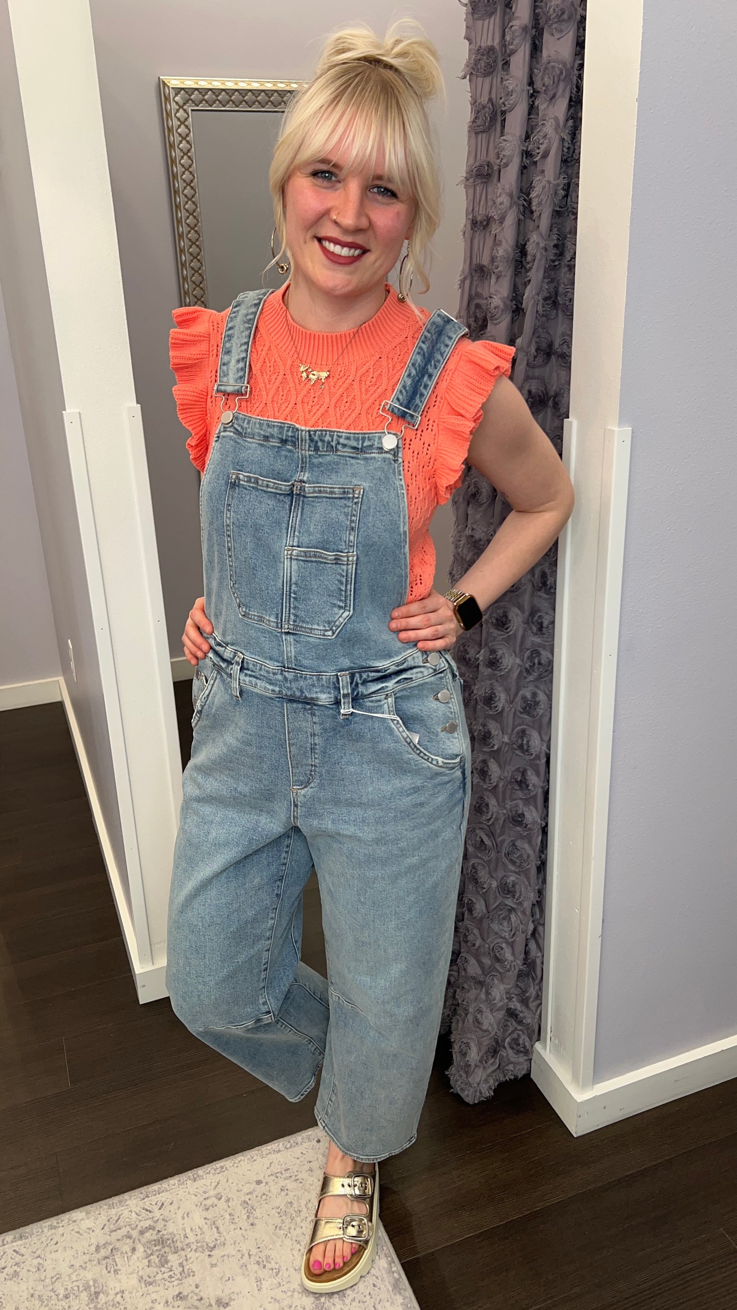 Lasso Barrel Leg Overalls in Western Hue by Dear John