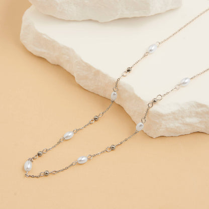 Narelle Waterproof Pearl & Bead Station Necklace
