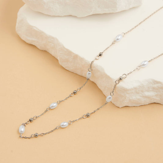 Narelle Waterproof Pearl & Bead Station Necklace